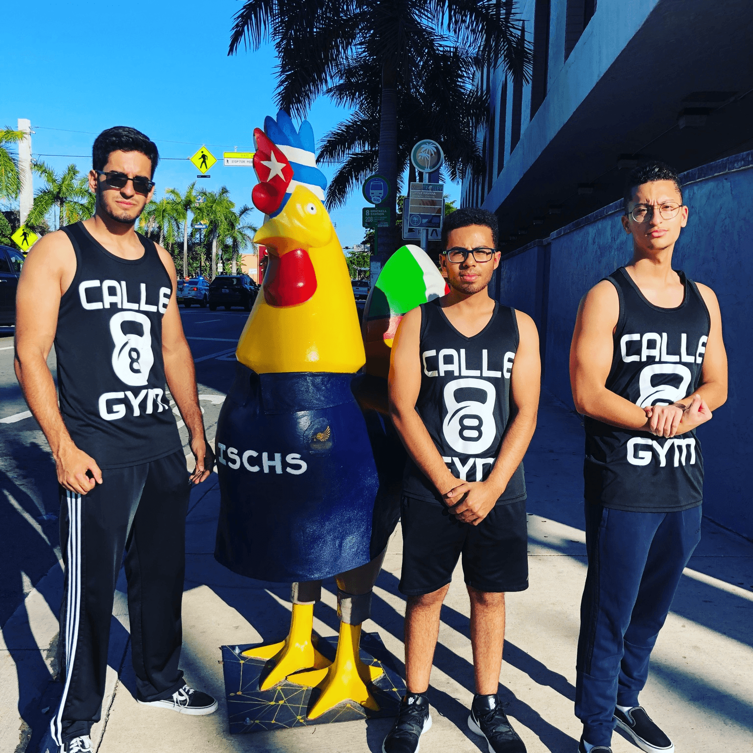 Members at the iconic Calle Ocho rooster