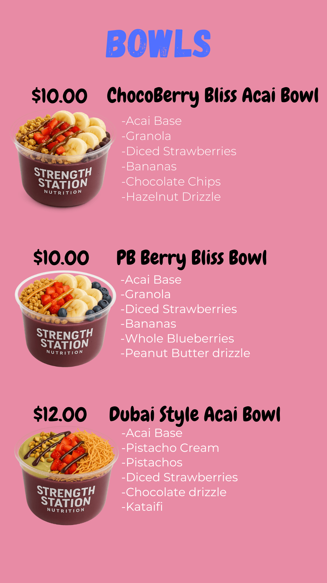 Açaí Bowls menu 2